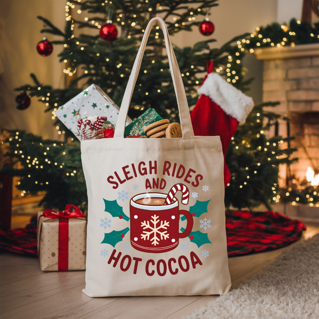 Sleigh Rides & Hot Cocoa Tote Bag