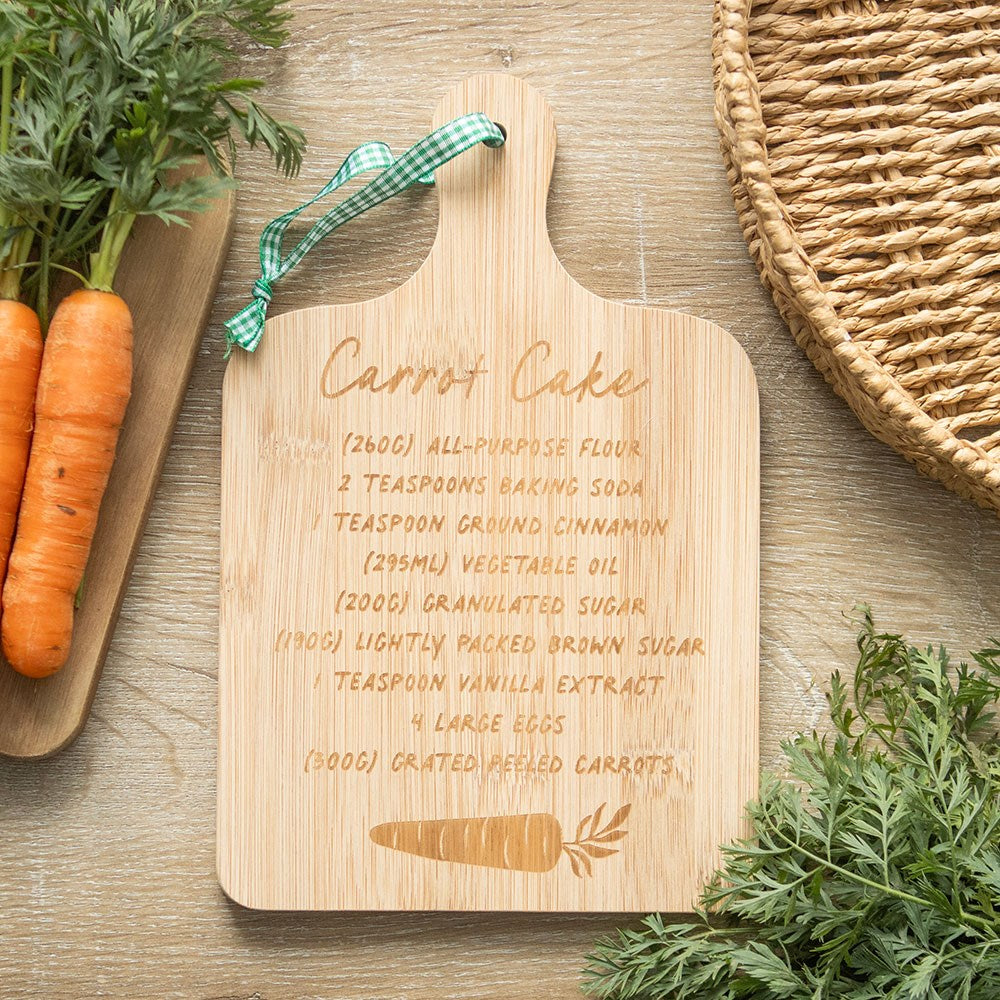 Carrot Cake Recipe Chopping Board