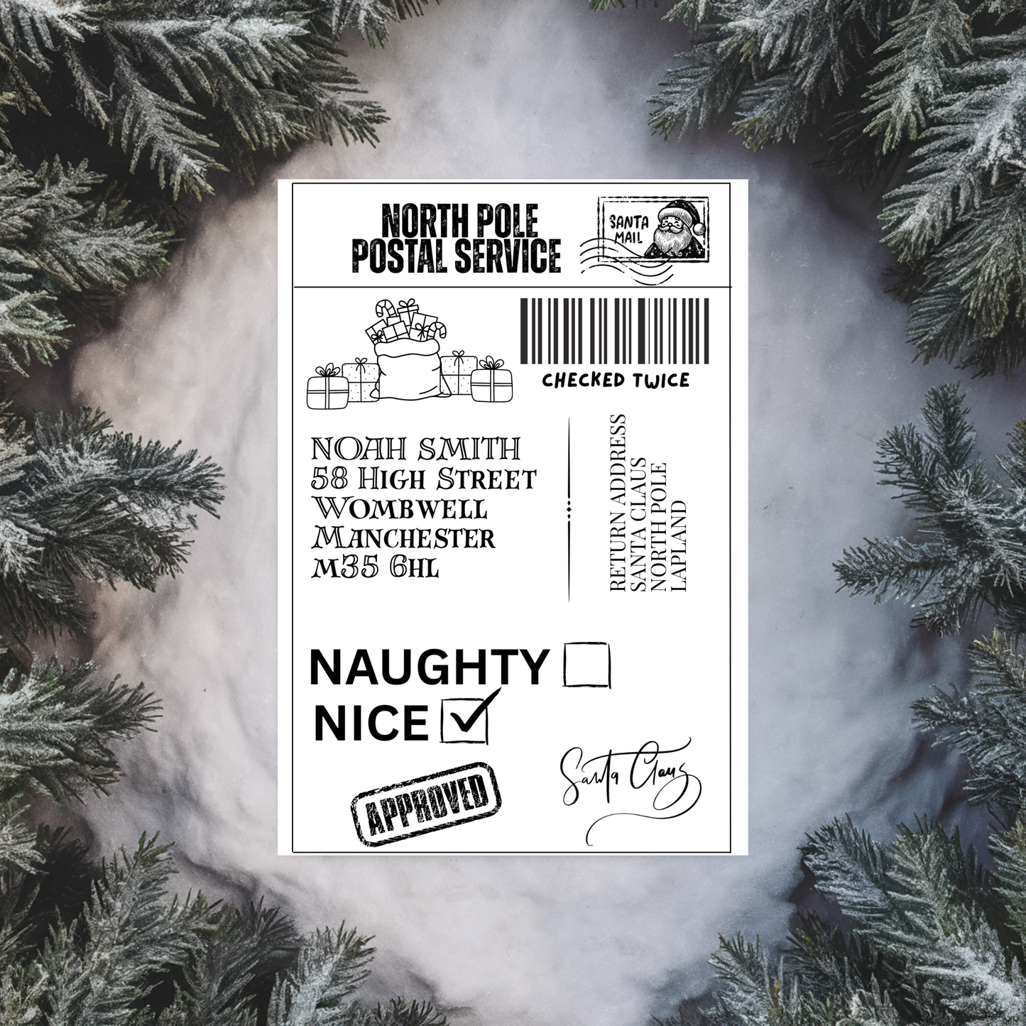 Personalised Santa Labels - Pack of 10