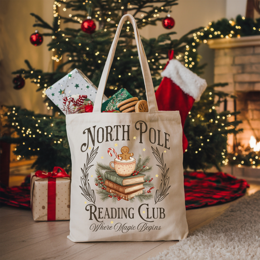 North Pole Reading Club Tote Bag
