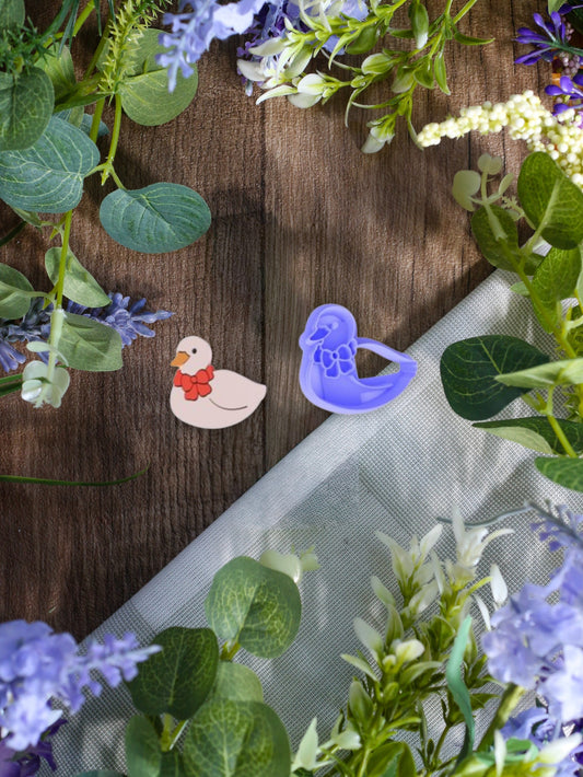 Duck With A Bow Clay Cutter
