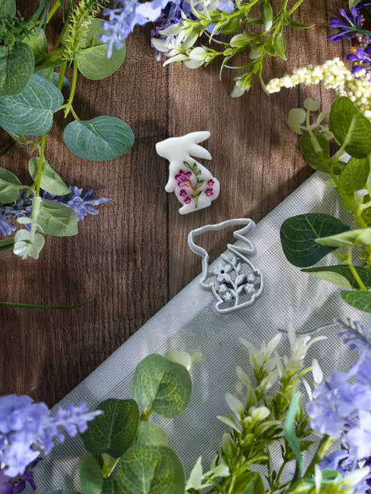Floral Bunny Clay Cutter