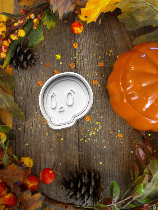 Autumnal Cute Skull Cookie Cutter